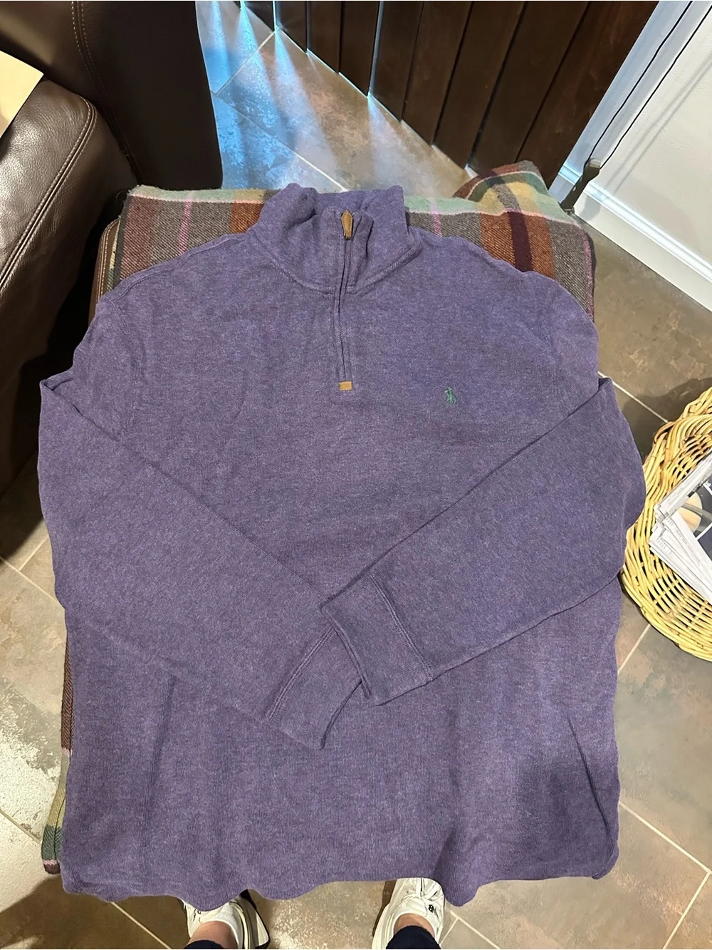 Polo by Ralph Lauren Purple Half-Zip Pullover with Green Pony